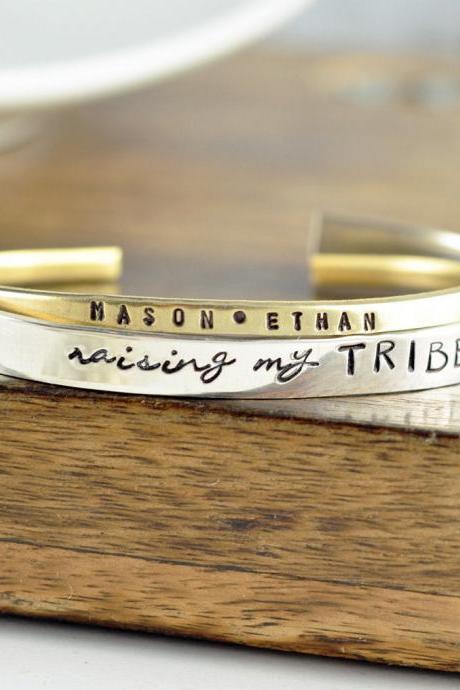 Personalized Mother Bracelet, Mommy Bracelet, Tribe Bracelet, Mothers Day Gift, Gift For Mom, Mother&amp;#039;s Jewelry, Name Cuff Bracelet