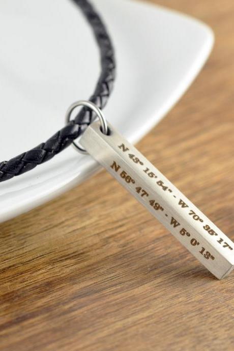 Father&amp;#039;s Day Gift, Personalized Bar Necklace For Him, Custom Necklace For Men, Kid Name Necklace, Personalized Fathers Day Gift,