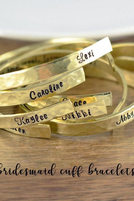 Bridesmaid Gift, Maid of Honor Gift, Sister Jewelry, Best Friend Bracelets, Bridesmaid Bracelets, BFF Cuff, Gold Cuff Bracelet