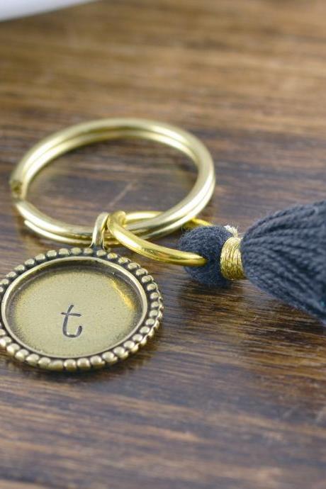 Personalized Keychain, Gift Women, Personalized Gift, Bagcharm Keychain, Tassel Keychain, Initial Keychain, Christmas Gift, Gift For Her