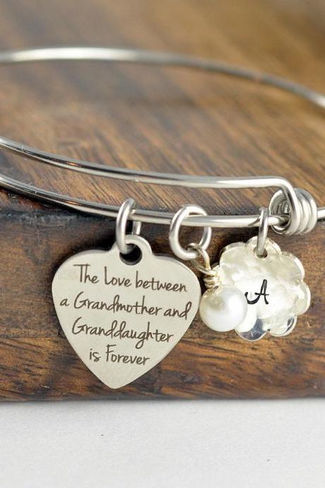 Granddaughter Bracelet, Grandmother Gift Personalized, Grandmother Jewelry, Grandmother Gift, Grandmother Bracelet, Granddaughter Gift