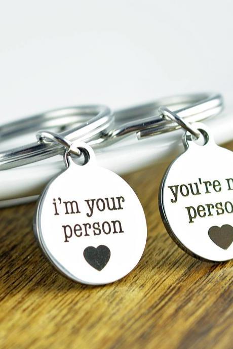 You're My Person Keychain - Grey's Anatomy Inspired - You Are My Person Keychain, I'm Your Person Keychain Set, Best Friends Forever