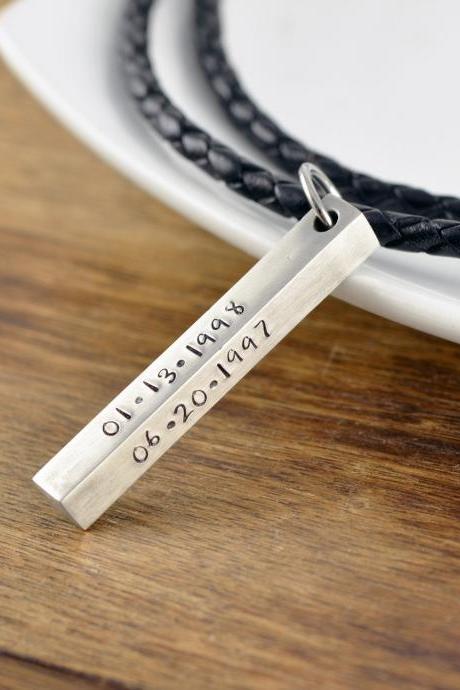 Father's Day Gift, Personalized Bar Necklace for Him, Custom Necklace for Men, Kid Name Necklace, Personalized Fathers Day Gift, Daddy Gift