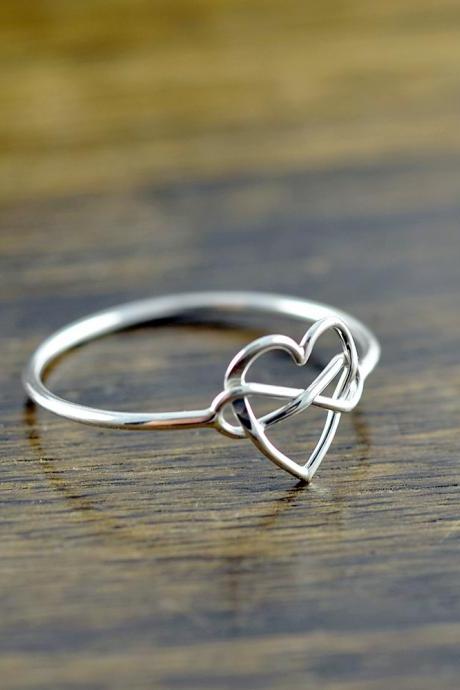 infinity ring, silver rings for women, heart ring, stacking rings, statement rings, gift for her, valentines day, romantic jewelry