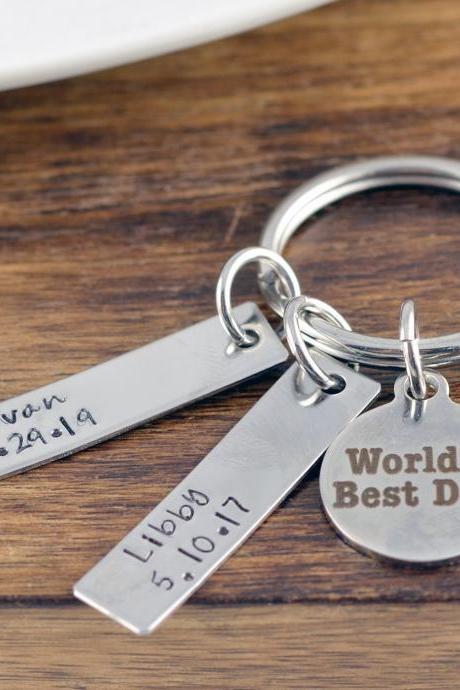 Gift for Dad, Dad Keychain, Personalized Father's Keychain, Father's Day Gift, Dad Gift, fathers day gift from wife,Worlds Best Dad Keychain