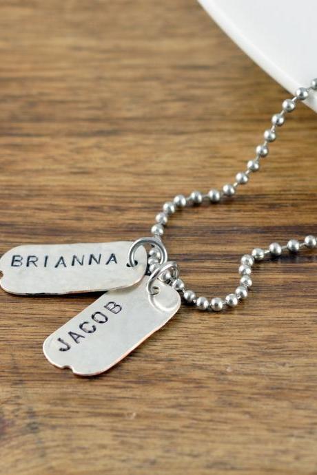 Fathers Day Gift, Mens Dog Tag Necklace, Personalized Mens Necklace, Mens Jewelry, Boyfriend GIft, Dad, GIft, Tag Necklace Personalized