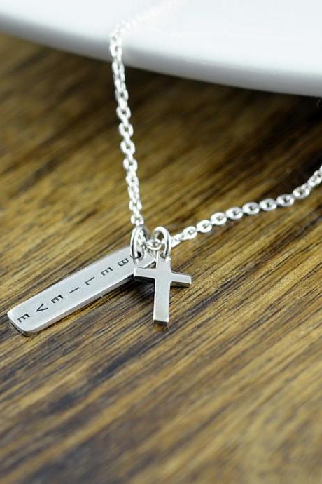 cross necklace, silver cross necklace, believe necklace, womens cross necklace, christian necklace, cross pendant