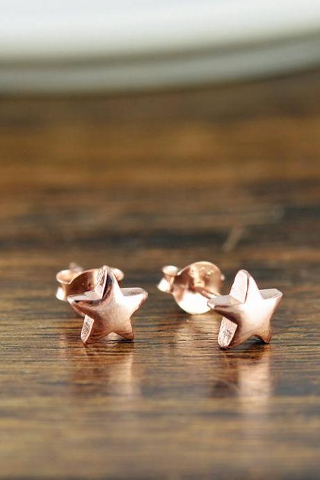 rose gold stud earrings - star earrings - stud earrings - celestial star earrings - tiny stud earrings - cute earrings
