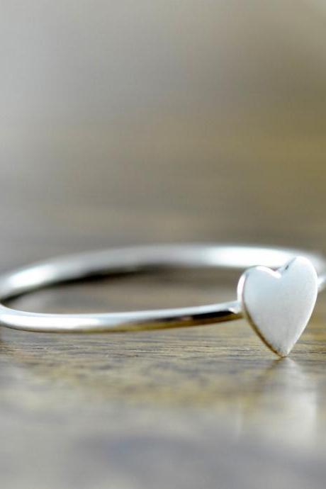 sterling silver heart ring, love ring, silver stacking rings, stacking rings, gift for her, valentines day, romantic jewelry, gift for her