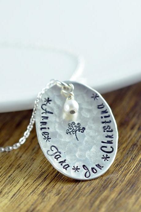 Personalized Family Tree Necklace, Family Tree Necklace For Mom, Grandmothers Necklace, Tree Of Life Necklace, Family Tree Jewelry