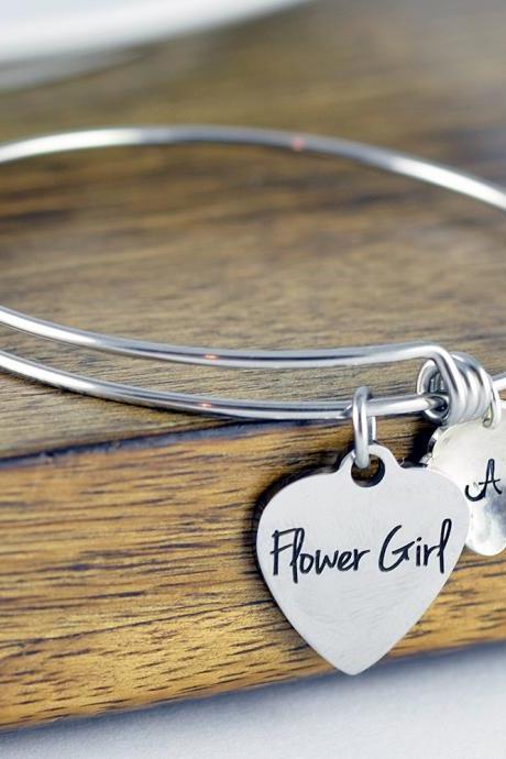 Flower Girl Bracelet, Flower Girl Gift, Personalized Flower Girl Bracelet, Wedding Gift, Bridal Party Gift, Children's Bracelet