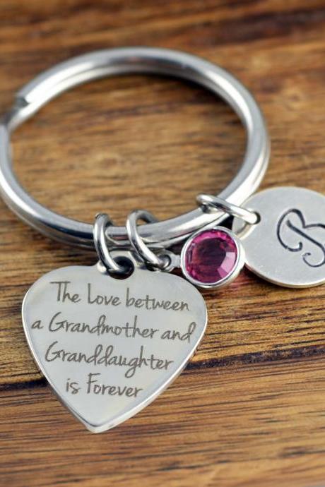 The Love Between A Grandmother and Granddaughter Is Forever Keychain, Gift for Grandmother, Gift for Grandma, Grandmother Gift, Grandma Gift