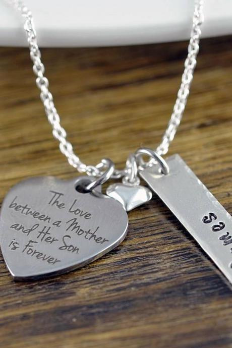 The Love Between A Mother And Her Son Is Forever Necklace / Mother And Son Gift, Mothers Jewelry, Mothers Day Gift, Mothers Necklace