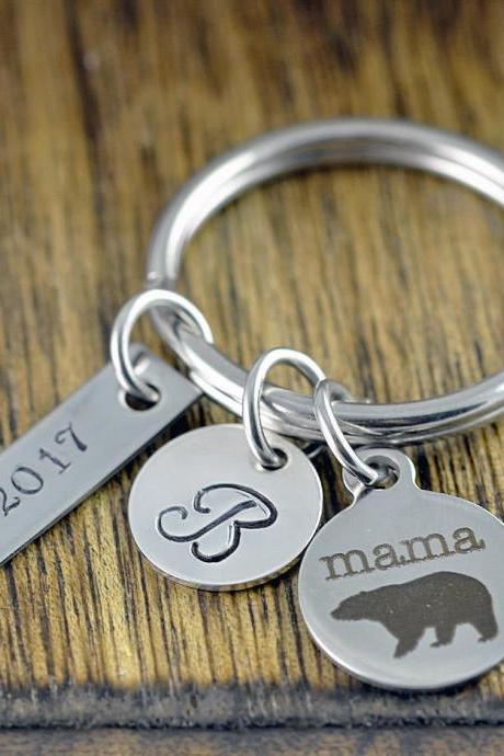 New Mom Gift - Mama Bear Keychain - Mama Bear Jewelry - Mama Bear Jewelry - Mothers Keychain - Personalized Keychain for Mom