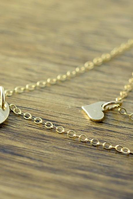 Layered Necklace - Delicate Gold Necklace - Simple Necklace - Initial Necklace - Everyday Necklace - Bridesmaid Gift - Best Friend Gift