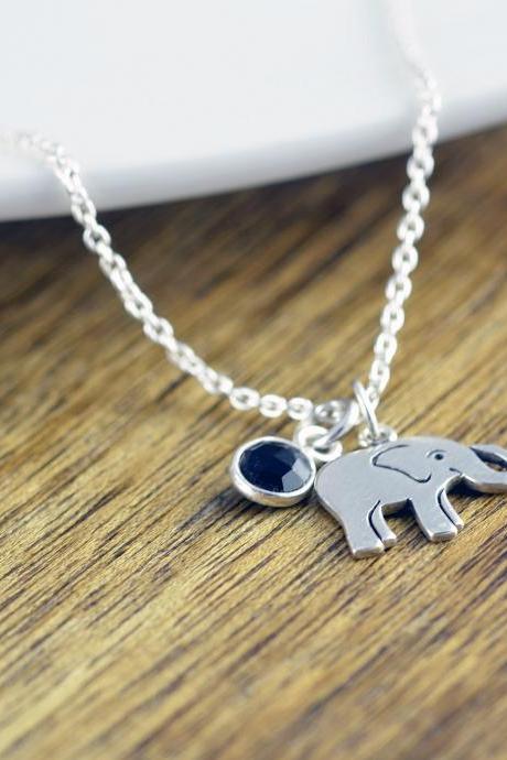 Elephant Necklace - Elephant Jewelry - Gemstone Necklace - Good Luck Elephant Necklace - Yoga Necklace - Yoga Jewelry - Christmas Gifts