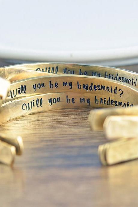 Gold Cuff Bracelet, Bride Tribe, Bridesmaid Gift, Will You Be My Bridesmaid, Bohemian Wedding Jewelry, I Couldn&amp;#039;t Say I Do Without
