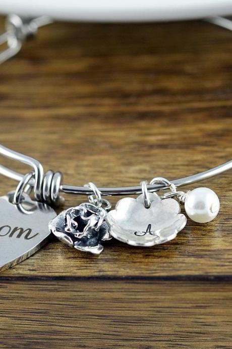 Personalized Bangle, Gifts for Mom, Mothers Day Gift, Mother Bracelet, Mother Daughter Gift, Mother of The Bride Gift, Mother Birthday
