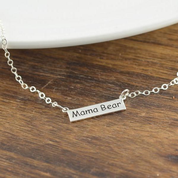 Mama Bear Necklace, Personalized Mother Necklace, Mommy Necklace, Mothers Day Gift, Gift for Mom, Mother's Jewelry, Mom Gift, Mom Necklace