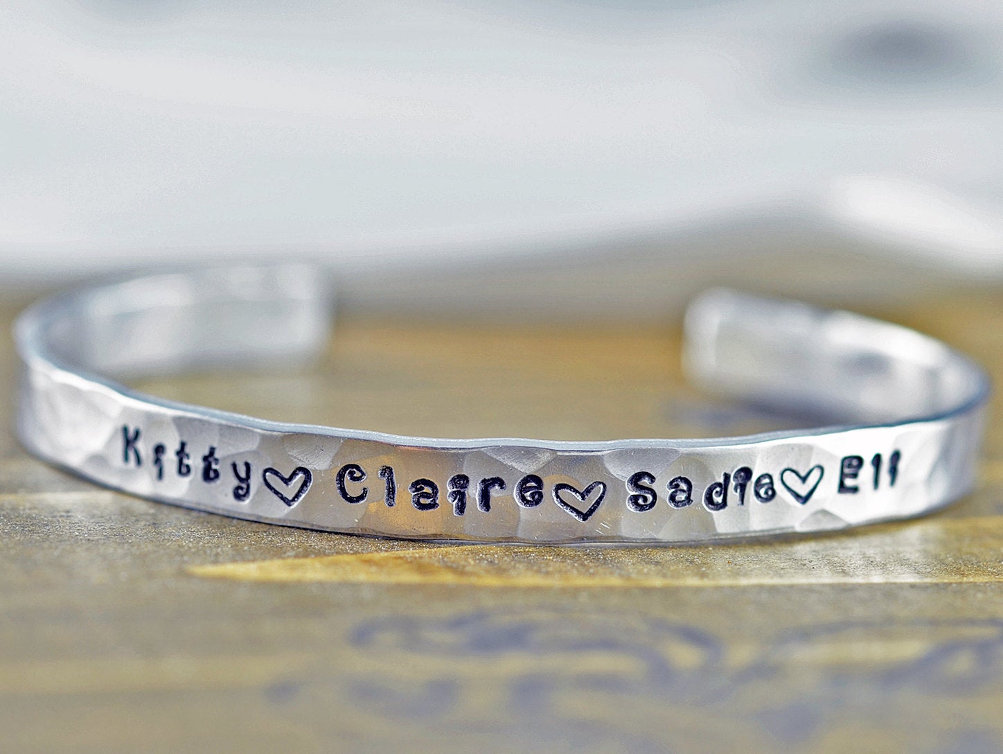 Custom Cuff Bracelet, Personalized Cuff Bracelet, Mothers Bracelet