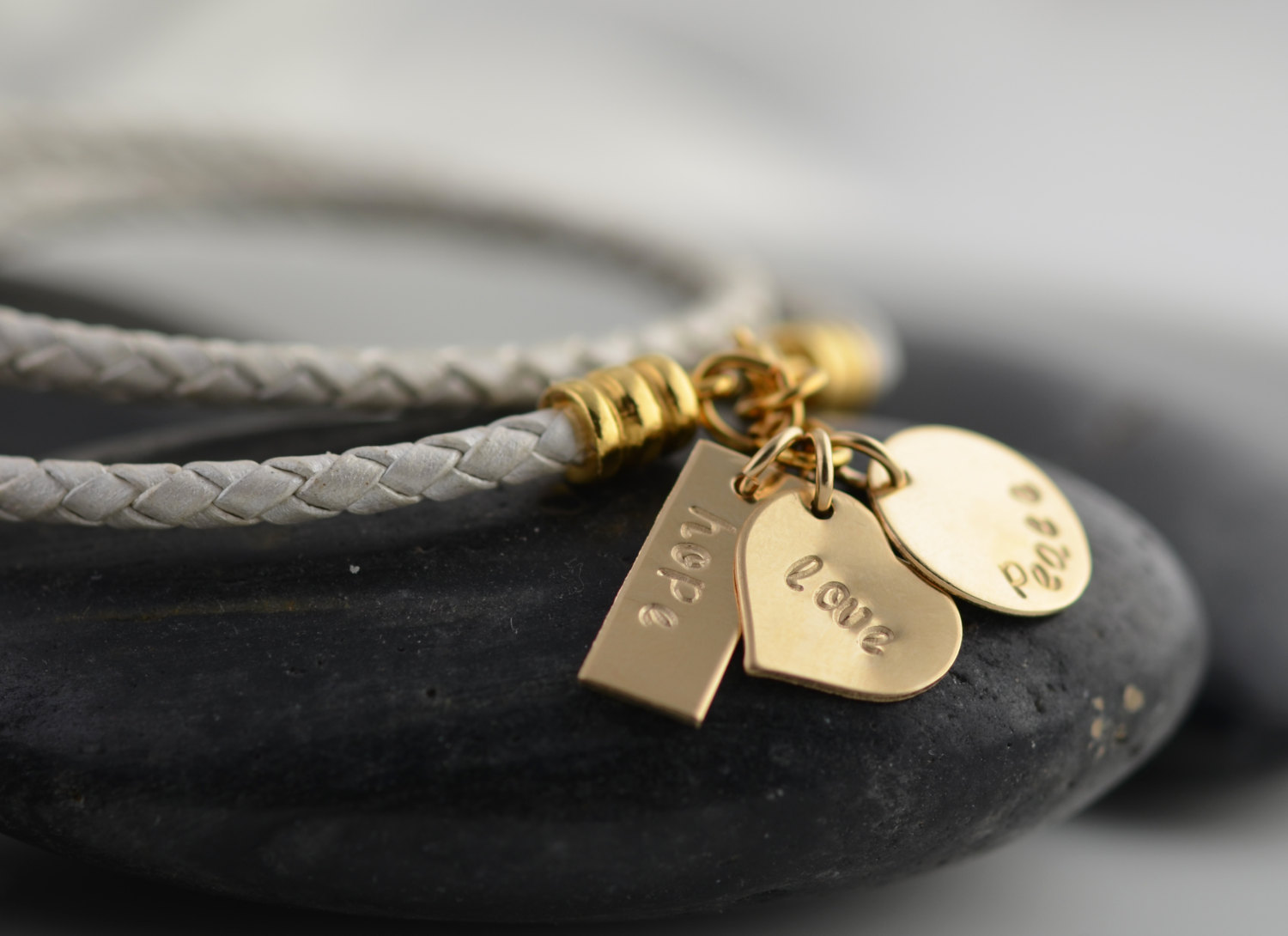 Hand Stamped Bracelet, ,leather Wrap Bracelet, Friendship Bracelet